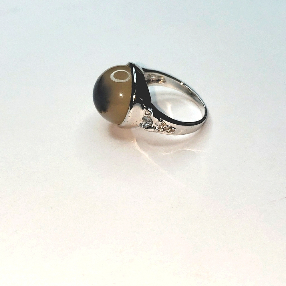 *Artisan Silver Dendrite Agate Statement Ring - image 3